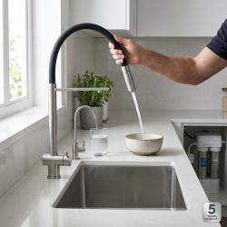 kitchen-sink-faucet-spray-black-silver